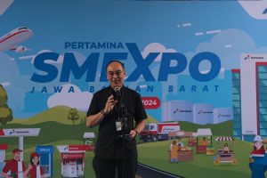 SMEXPO: Pameran SMEXPO dibuka langsung oleh Executive General Manager Pertamina Patra Niaga RJBB, Denny Djukardi dan VP CSR & SMEPP PT Pertamina (Persero) Fajriyah Usman yang dihadiri oleh jajaran Management Pertamina Patra Niaga RJBB dan para Perwira Pertamina. (ist)