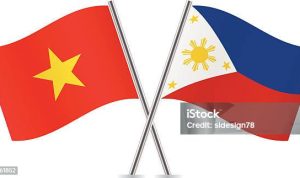 Vietnamese and Philippines flags. Vector illustration.
